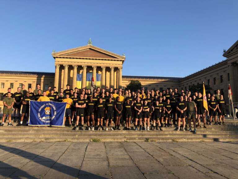 ROTC units from the University of Pennsylvania and Temple University Gather at the Philadelphia Museum of Arts
